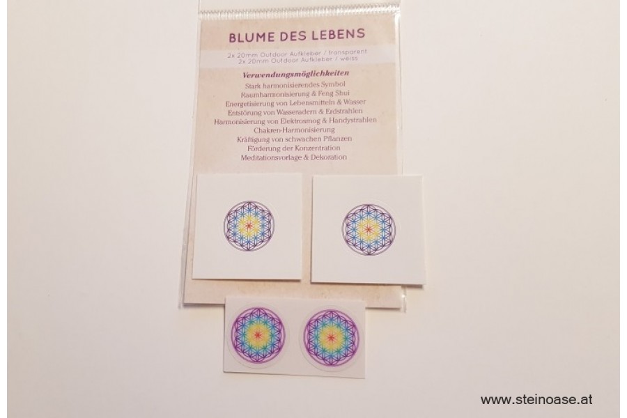 4 x Aufkleber Blume des Lebens 20mm